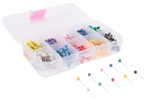 Ujjdwiurgh Karta Tacks Tryckstift Plasthuvud med Stålpunkt, 4 mm, 500 stycken