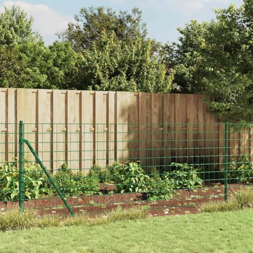 Recinzione a rete metallica verde, 0,8 x 25 m, in acciaio zincato, rivestimento in PVC, per sicurezza e recinzioni per animali, durevole, anticorrosione, resistente ai raggi UV, flessibile, tagliabile