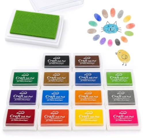 14 StückStempelkissen Bunt, Stempelkissen Fingerabdruck-Stempel, Bunt Fingerstempelfarbe, Abwaschbar DIY Stempelkissen Fingerabdrücke, für Papier Handwerk Stoff DIY Geburtstag Geschenk