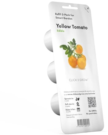 Click & Grow, Ricambio Vasi di Terriccio di Pomodorini Gialli, Confezione con 3 Capsule