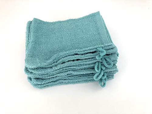 Clinotest Waschlappen Baumwolle Set fusselfrei - 10Stk. 16x21cm - Mint - 95 Grad waschbare, kochfeste Waschhandschuhe, saugstarke Frottee Waschlappen für Erwachsene, Kinder & Baby Waschlappen