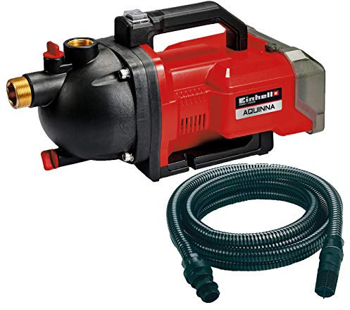 Einhell Akku-Gartenpumpe AQUINNA 36/30 Power X-Change (2 x 18V, 2-Stufen ECO-Schalter, Wassereinfüll- und Ablassschraube, Thermoschutz, Tragegriff, ohne Akkus und Ladegerät, inkl. 7 m Saugschlauch)