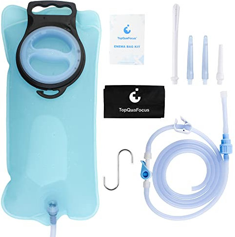 TopQuaFocus Tragbares Klistierbeutel-Set neuem Design Douche Bag für Frauen Wiederverwendbarer Klistierbeutel für Männer Frauen Darmreinigung Wasser- und Kaffeeeinläufe Hausreinigungsset 2L