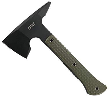 CRKT Jenny Wren Compact Axe for Outdoors and Camping, Spiked Head, 3 Edged Sides, Powder Coat Finished SK5 Carbon Steel 2726