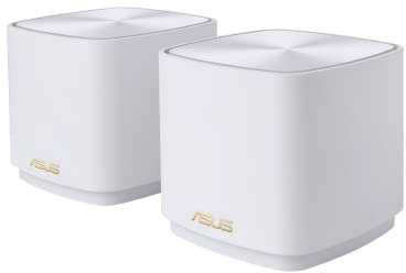 ASUS Ai Mesh AX-WLAN System ZenWiFi XD4 Weiß (2in1 Mesh Zugangspunkte-Set, AX1800 WiFi 6, 2x Gigabit LAN, App Steuerung, unterbrechungsfreies Roaming, AiProtection)