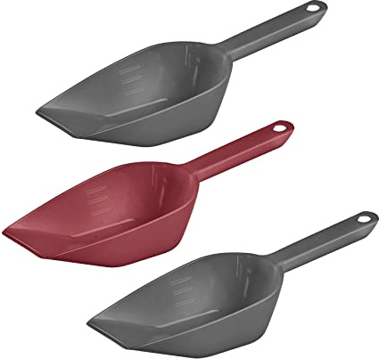 Westmark Juego de cucharas para hornear, pesar, rellenar, 3 piezas, capacidad de llenado: 55 ml cada una, plástico, halvar, antracita/rojo, 90892270