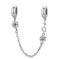 ZiNuo Charm Perlen Liebe Herz Sicherheitskette 925 Sterling Silber Clip Lock Stopper Perlen Sicherheitskette für Pandora Charm Armband DIY Schmuck, Sterling-Silber Sterlingsilber Kristall