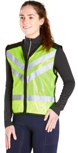 Harry Hall Hi Vis Vest Unisex with Phone Pocket Reflective Fluorescent Yellow High Viz Tabard | Safety Equipment for Equestrian Horse Riding | Size: Medium
