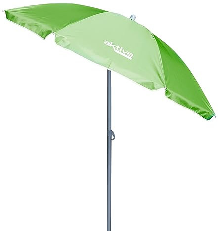 AKTIVE 62240, Sombrilla de playa Ø180 cm inclinable c/protección UV50 Verde