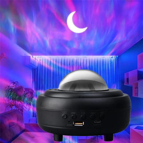 Stjärnhimmel-projektor, Norrsken Roterande Högtalarlampa, Stjärnprojektor Nattlampa, Blå-tand Usb Färgskiftande Musik Nattlampa, För Sovsalar, Vardagsrum (Black)