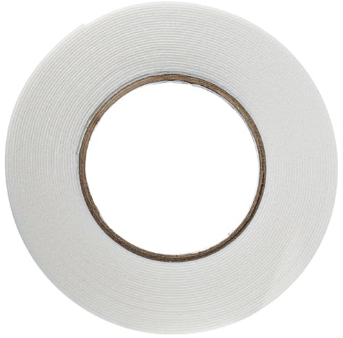 YoiYee 8 mm bred vit dubbelsidig skumtejp, starkt lim, idealisk för montering och gör-det-själv-projekt, 10 m (L) x 8 mm (B) x 1 mm (T)