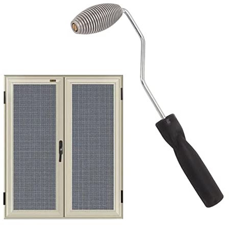 Rodillo de Fibra de Vidrio, Rodillo de Burbujas de Aleación de Aluminio, Rodillo Laminado, Rodillo de Pintura con Mango de Plástico para Ducha, Bañera, Reparación de (Type C)