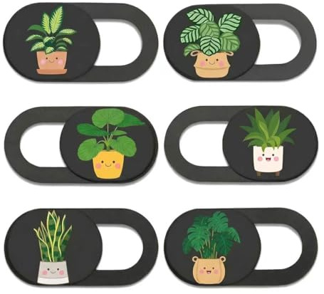 6pk Laptop Camera Cover Slide Cute, Laptop Accessories, Webcam Cover Slide, Phone & Computer Camera Cover Slides, Web Cam Privacy Cover, Camera Blocker. (Plants (Small Size))