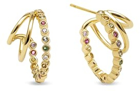 SINGULARU - Pendientes Aro Orbit. Latón con Acabado en Baño Oro de 18Kt. Joyas para Mujer