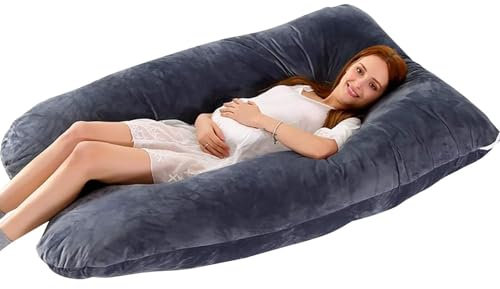 Coussin complet pour le corps - Coussin de grossesse et d'allaitement - Coussin ergonomique en forme de U pour dormir sur le côté - Coussin de positionnement doux et respirant - Coussin de repos pour