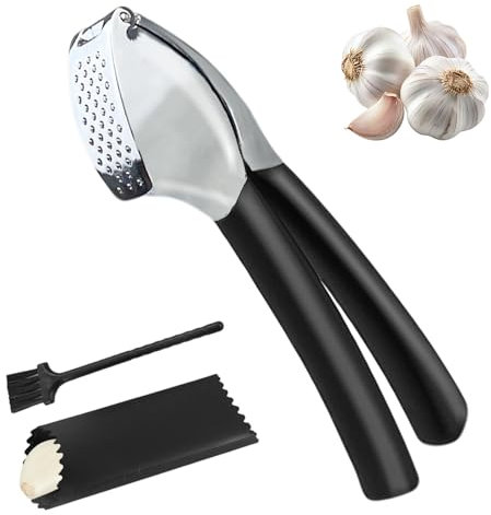 XWGKLN Presse-ail Inox Professionnel, Écrase Ail et Gingembre sans Effort, Hachoir à Ail Robuste en Acier Inoxydable 18/10, Facile à Nettoyer (Lave-Vaisselle), Pour Cuisine Intensive