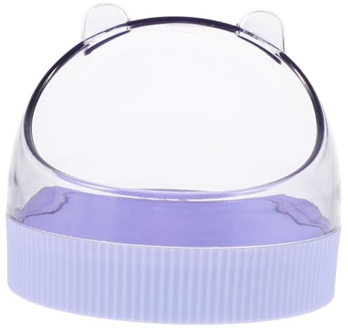 TOBBOMEY Cuenco para Hámster y Chinchilla Acrílico Seguro, Tazón Compacto De Comida y Agua para Jaula, Color Morado, Accesorio para Pequeños Roedores y Mascotas Domésticas