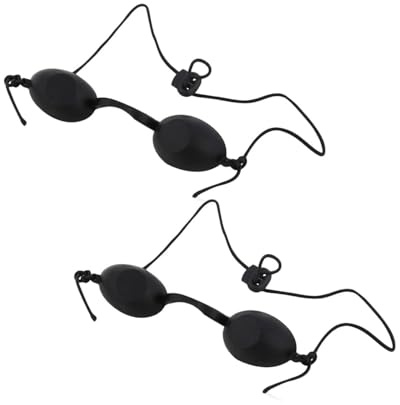 KGDUYC 2 pcs Lunettes Bronzage, Lunettes de Solarium, Silicone Souple Durable Confortable, Lunettes de Protections Noir Convient à la Clinique de Beauté ou à la Maison