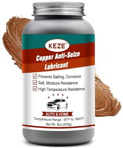 Keze Anti-Seize Lubricante Grasa de Cobre Lubricante para Bujías de Freno Resistente a la Sal y a la Humedad Lubricante Automotriz Resistente al Calor para Sondas de Oxígeno, 8 oz.