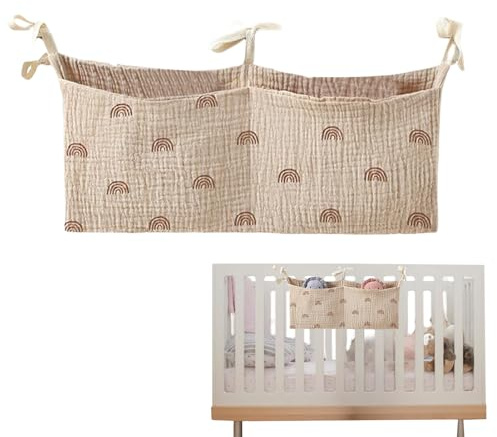 Générique Organisateur De Table À Langer - Organisateur De Lit Bébé Avec Pochettes Latérales - Organisation Portable Pour Biberons, Livres Et Accessoires De Cododo