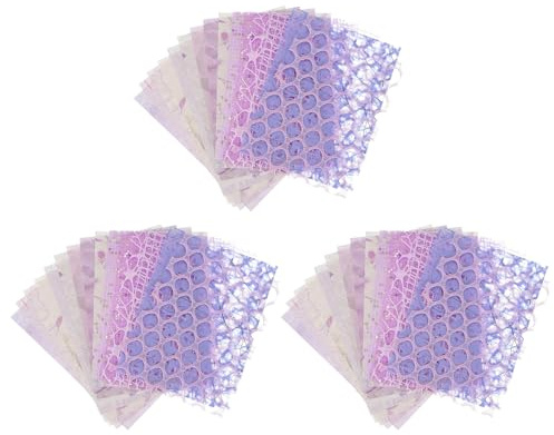 QUARKZMAN 45 Feuilles De Papier Scrapbook Texturé, Ensemble Varié De Papier Spécial À Maille Et Tissu Pour Matériaux DIY De Collage, Cartes Et Embellissements De Journal Junk, Violet