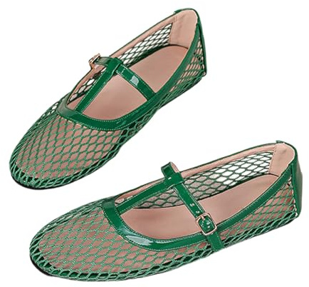 Bailarinas elegantes, transpirables y cómodas para mujer, zapatos de verano sin cordones, zapatos deportivos de baile con cordones, zapatos de bailarina blancos, zapatos Mary Jane ligeros sin cordones