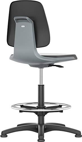 Bimos-Sitztechnik Interstuhl Büromöbel GmbH & Co Arbeitsdrehstuhl m. Gleitern/Fußring PU-Schaum Sitzschale anthr. Sitzhöhe 520-770