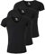 Young & Rich Herren Uni T-Shirt mit extra tiefem V-Ausschnitt Slimfit Stretch Dehnbare Passform einfarbiges Basic Shirt - 3er Pack, Grösse:S, Farbe:Schwarz