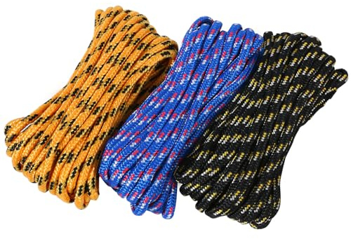 MaxWorks 1/4 x 25 ft Diamond Braided Polypropylene Rope, 95 lb Capacity, Weather & UV Resistant Utility Cord, Multicolor (50228)