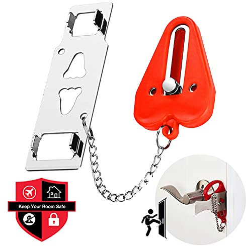 [Mise à niveau] Serrure de porte portable Serrure de voyage Serrure solide et robuste Parfaite pour les voyages, AirBNB, hôtel, maison, appartement, école, serrure supplémentaire pour plus de sécurité