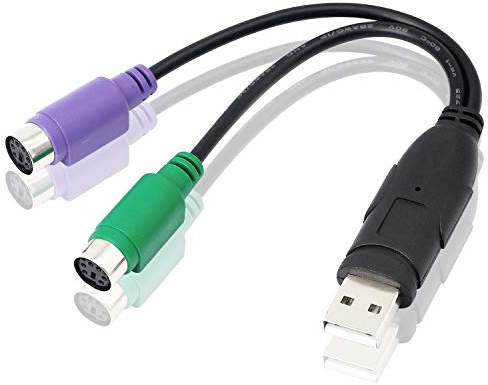 HONGLEI Adaptador USB a PS2, teclado PS2 y mouse a USB, para teclado y mouse, conectar y usar, no requiere controlador
