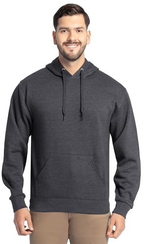 Fruit of the Loom Men's Eversoft Fleece Sweatshirts & Hoodies, Pullover-Black Heather, X-Large