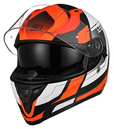 ORIGINE Casco Integrale da Moto Rapid Omologato ECE con Visiera (Advanced fluo orange-blk MATT,M)