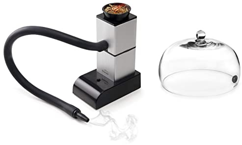 Lacor 69221 Ahumador de Alimentos Magic, Acero Inoxidable + 61817 | Campana para Ahumador Magic | Tapa de Cristal con Válvula | Permite la Entrada de Humo