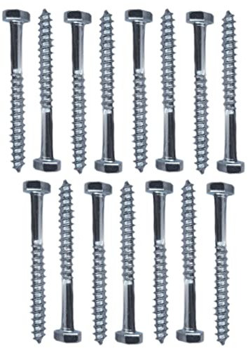 M6 Coach Screws Hex Head Width 10mm Half Thread Zinc Plated Steel Wood Screw Hexagon Lag Bolts Silver Long 6mm x 60mm (2.36 x 0.24) Box of 15 pcs