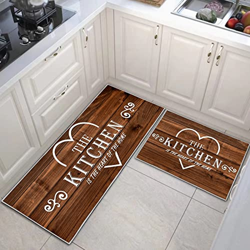 Juego de Alfombrillas de Cocina Antideslizantes y duraderas, 2 Piezas Lavables para Cocina, lavandería, Dormitorio (C, 40 x 60 + 40 x 120 cm)