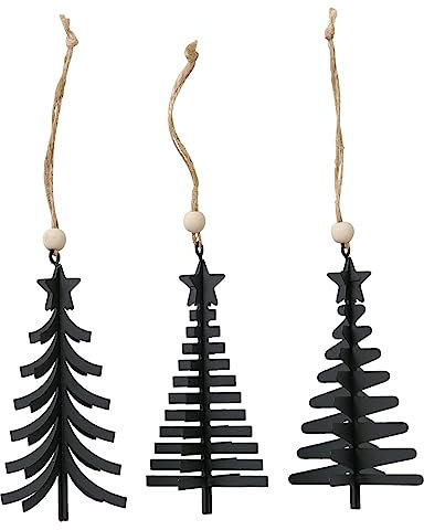 3 x Dekoanhänger Phillip Eisen Höhe 11 cm schwarz, Weihnachten, Advent, Weihnachtsbaum