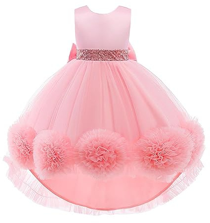 Lito Angels Girls High-Low Flower Girl Dress, Pink, Age 3-4 Years