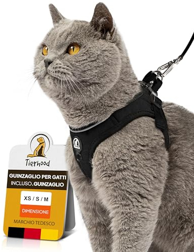 Arnes para Gatos con Correa - Arnés Gato Pequeño - Correa Gatos arnes - Negro, XS