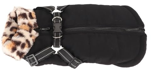 Reflektierender Hunde-Wintermantel, Winddicht, Warme Hundejacke, Gemütlich, Verdickt, Stilvoll, mit Brustgurt Zum Wandern Im Freien (S)