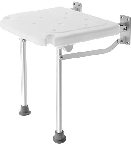 Wall Mounted Seat White Folding Shower Seat Chair Space Saving Shower Seat Holds Wall Mounted Folding Shower Chair 100kg for Elderly, Disabled and Pregnant Women