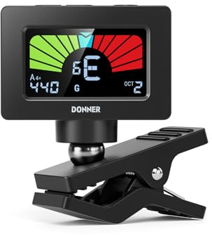 Donner Afinador de Guitarra Afinador Magnético de Guitarra con Pantalla LCD a Color para Guitarra Acústica/Eléctrica Ukelele Bajo Violín Banjo Afinación DT-10 - Negro