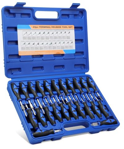 GEARLEADER 23Pcs Car Terminal Removal Repair Tools Electrical Wiring Crimp Connector Pin Extractor Kit Keys Automotive Plug Pullers Universal Electrical Wiring Connector Pin