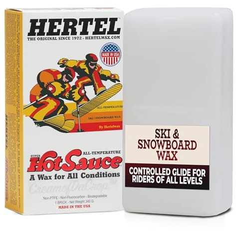 Hertel Cream of Da Crop All Temperature Ski and Snowboard Wax - Easy to Apply, Rub On or Iron On Hot Wax for Snowboards and Skis - Last up to three times longer (340 g)