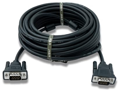 SYSTEM-S VGA-kabel 10 m HD15 kontakt till hane Panel Mount skruv DSub 15 stift adapter