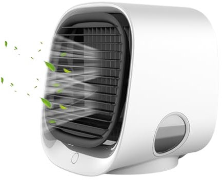 Frostyfuse Climatiseur, Frostyfuse Mini Ventilateur de Climatisation Portable USB, 3 Vitesses de Ventilation, Équipé D'un Réservoir D'eau Grande Capacité De 300 Ml (Blanc)