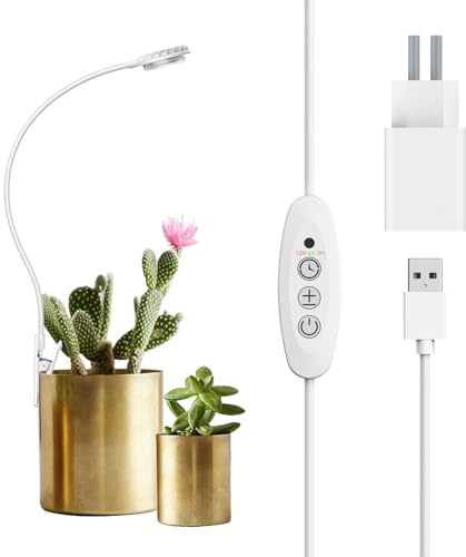SANSI Lámpara LED De Cultivo De 4.5 W Con Clip Para Macetas,Espectro Completo,4 Niveles De Brillo,3/6/12 H,Ideal Para Suculentas Y Plantas Pequeñas,EU Enchufe,1 Unidad