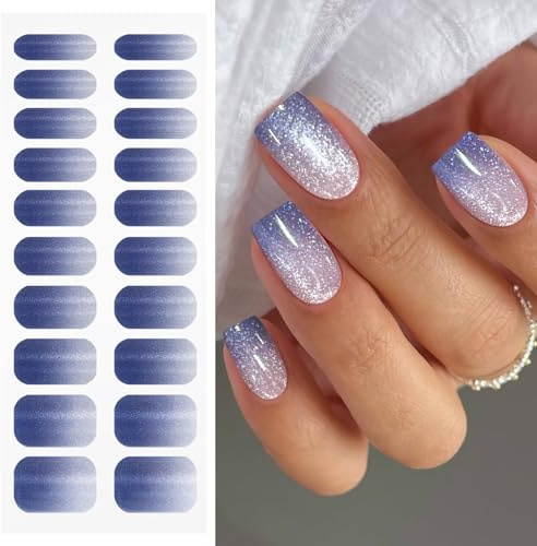 JMEOWIO Autocollant Ongles Gel UV Yeux de Chat Gel Nail Art Stickers Semi-durci Stickers Ongle Deco Ongle Design Manucure