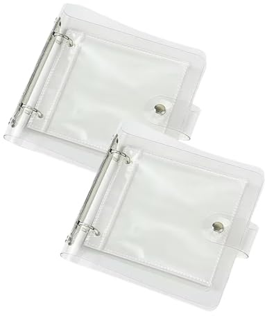 2 Pack 4x4 Small Photo Binder with Photo Album Sleeves (50 Sleeves),Square Picture Album Pages 2-Ring Album Book, Scrapbooking Pages Square Pockets, Photo Page Refills Holds 100 4 x 4 Prints