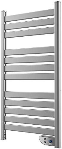 Cecotec Radiador Toallero Eléctrico Bajo Consumo Ready Warm 9050 Twin Towel INOX. Seca Toallas de 500 W, IP24 2 Modos, Temporizador, Pantalla LED, Kit de instalación, Gris Oscuro